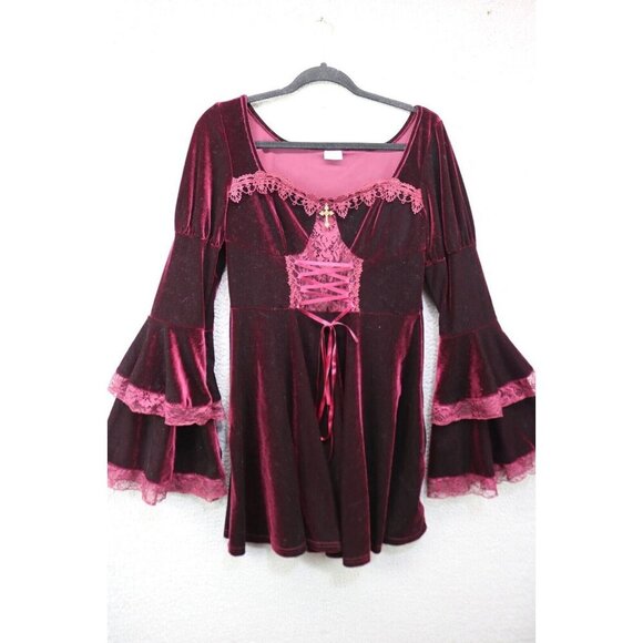 Spirit Dresses & Skirts - Spirit Adult Burgundy Victorian/Vampire Dress-Halloween-Velvet-XL-Whimsigoth
